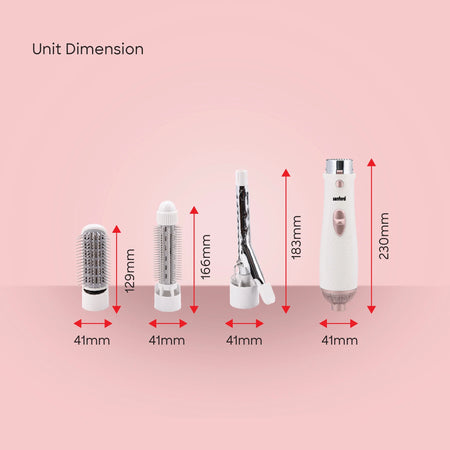 Sanford SF9752HS 4-in-1 Hair Styler – unit dimensions and measurements