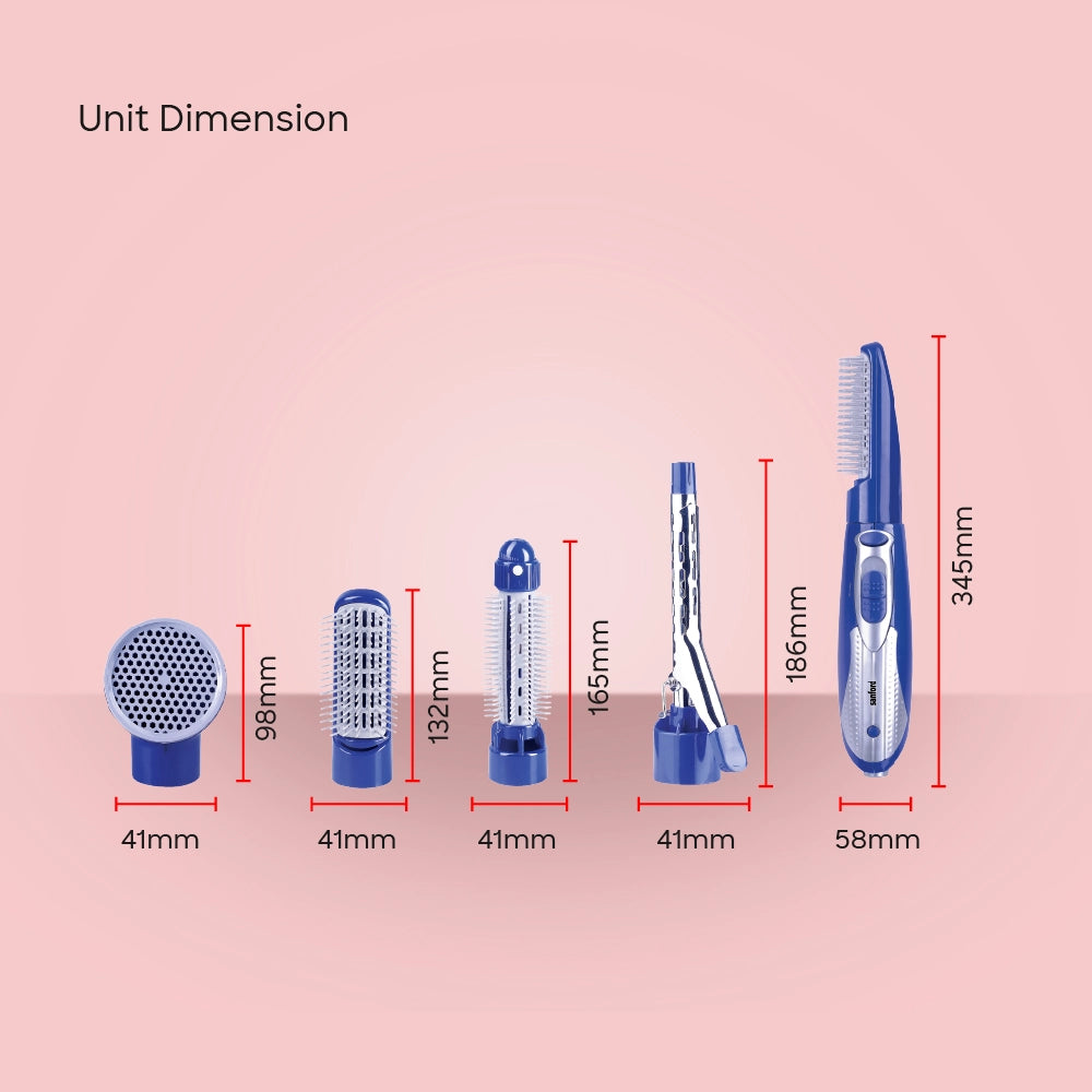 best Hair Styler 5 in 1 800W temperature control  4 attachments sanford 6