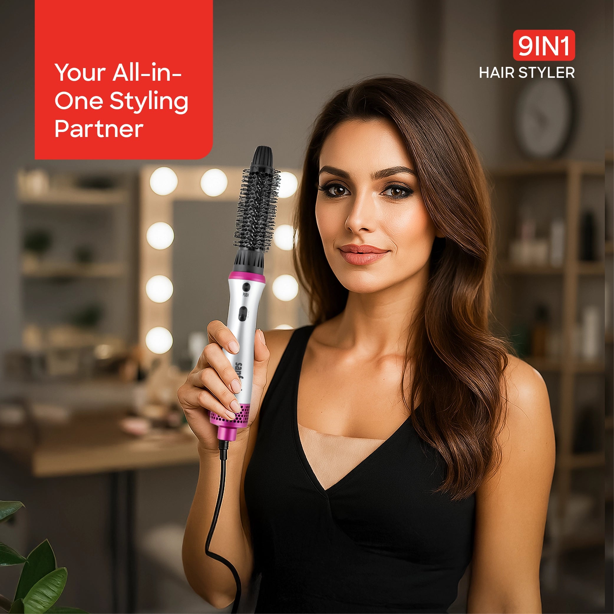 9 in 1 hair styler 800W power cool shot function and 360 degree swivel cord sanford 2