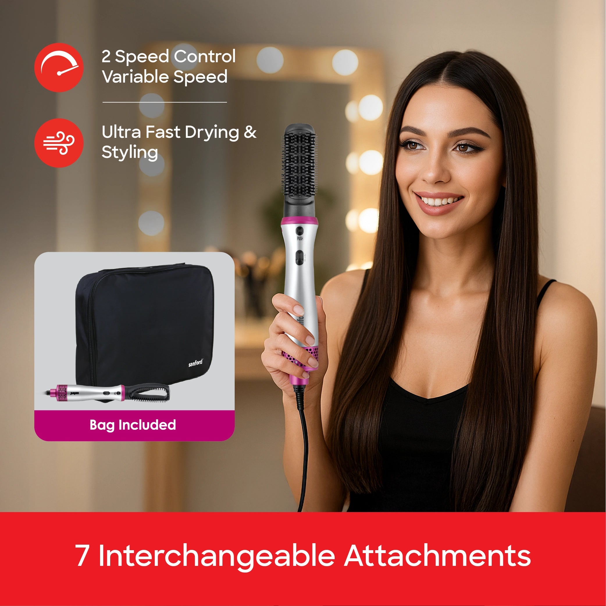 9 in 1 hair styler 800W power cool shot function and 360 degree swivel cord sanford 4