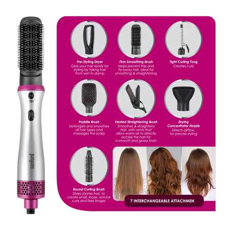Sanford SF9796HS 9-in-1 Hair Styler – 9 interchangeable attachments feature callout