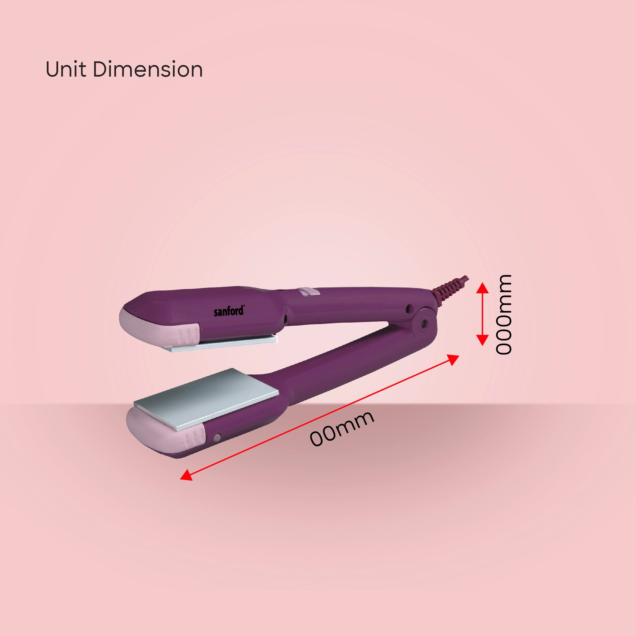 Ergonomic ceramic hair straightener quick heat design sanford 6