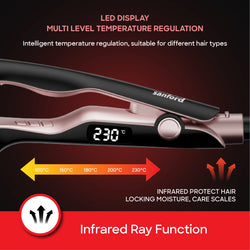 Sanford Hair Straightener With Infrared Technology Digital Display and Adjustable Temperature Control - SF999HST