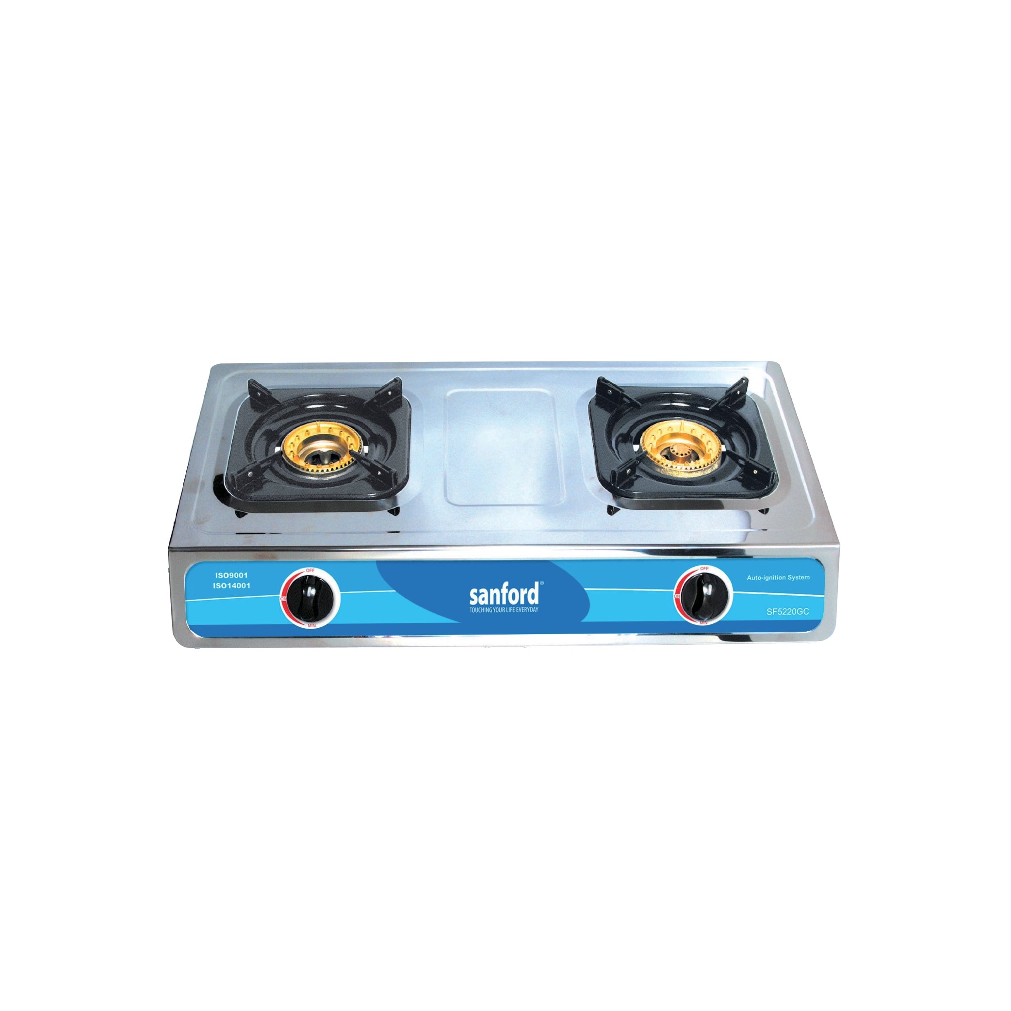 2 burner gas stove with stainless steel body auto ignition Powerful Flame sanford 1