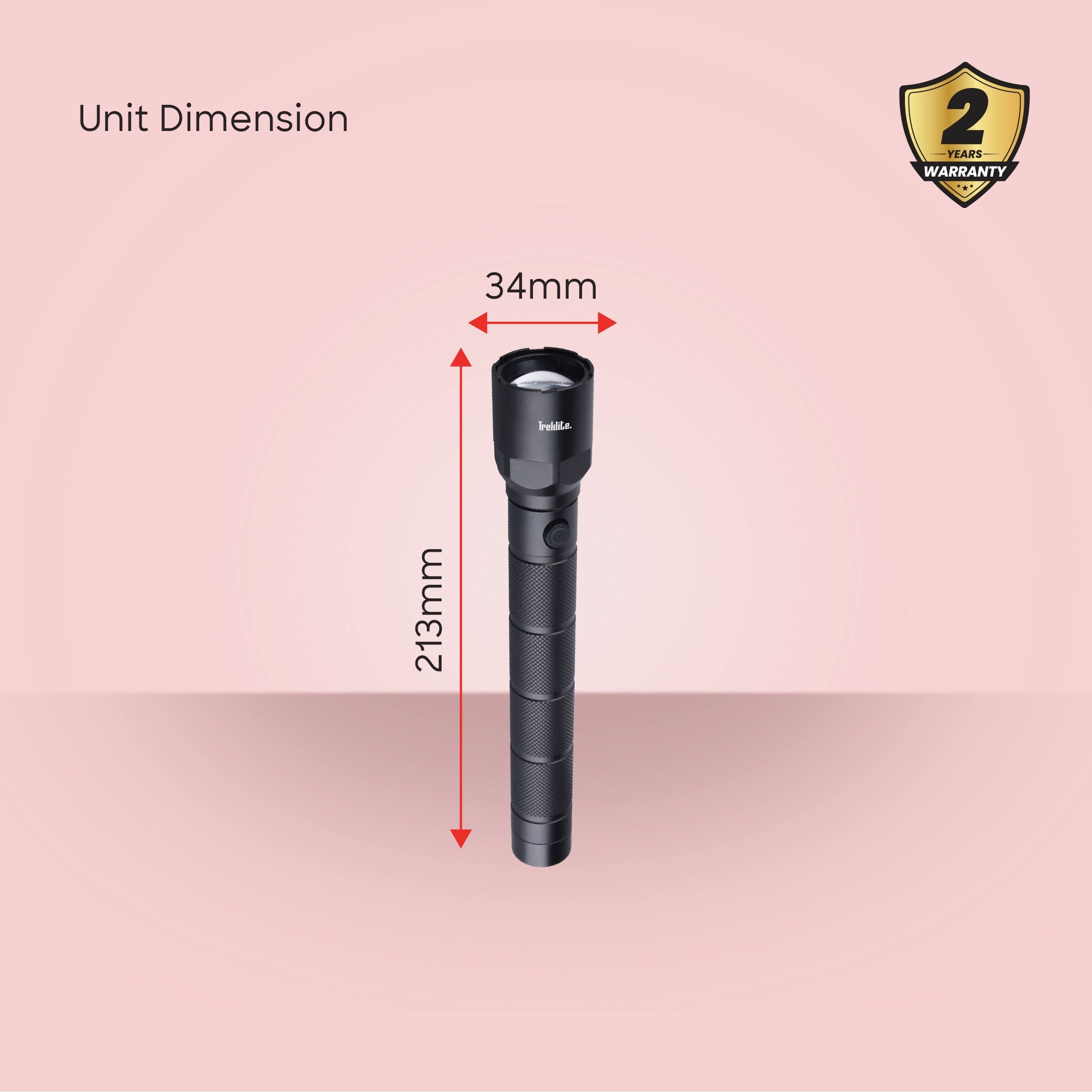 rechargeable flashlight torch Treklite 2200m range 1300 lumens sanford 6