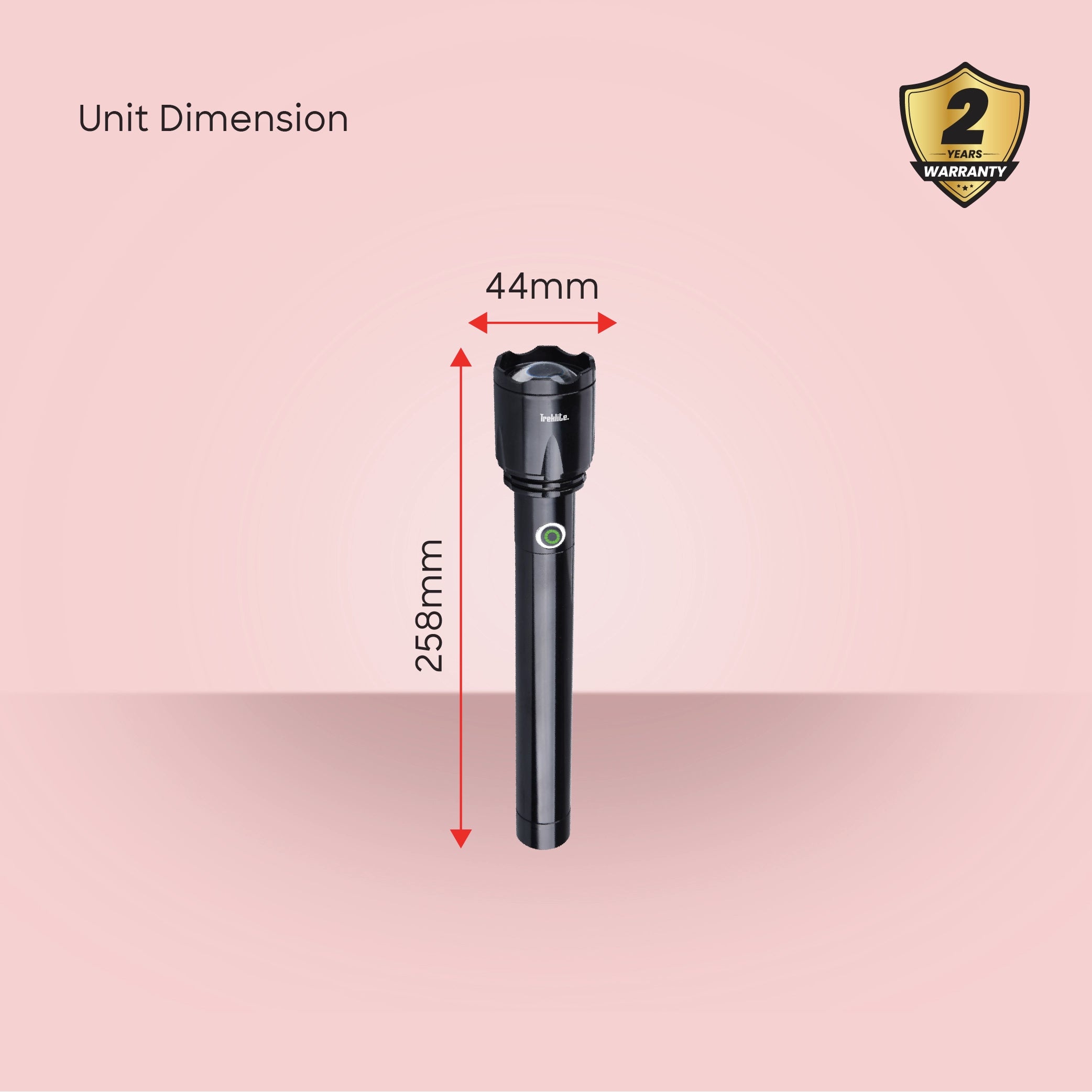 rechargeable flashlight torch Treklite 2500m range  6000mAh Li-ion battery  Type-C USB charging sanford 6