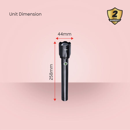 rechargeable flashlight torch Treklite 2500m range  6000mAh Li-ion battery  Type-C USB charging sanford 6