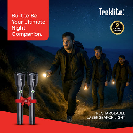 rechargeable flashlight torch Treklite 2500m range 20W LED 660 lumens sanford 2
