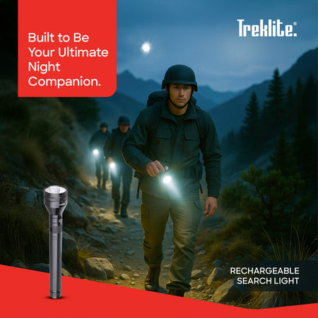 rechargeable flashlight torch Treklite 2500m range 1000 lumens sanford 2