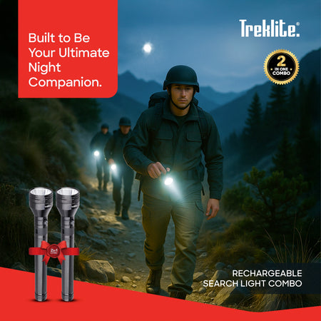 Rechargeable LED flashlight combo 2 pack 2500m range 7000mAh battery sanford 2