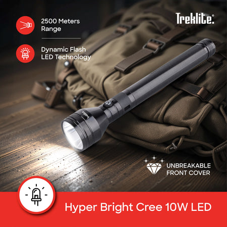 Rechargeable LED flashlight combo 2 pack 2500m range 7000mAh battery sanford 4