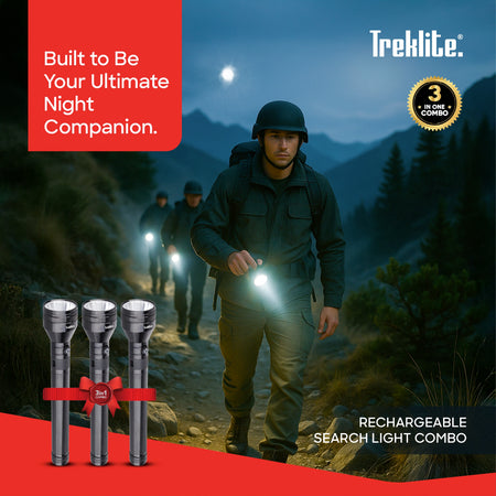 Rechargeable LED flashlight combo 3 pack 2500m range 7000mAh battery sanford 2