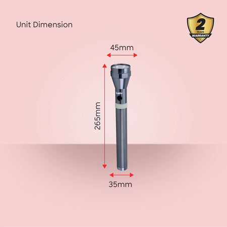 Treklite TL203SLC LED Flashlight Combo – unit dimensions and measurements