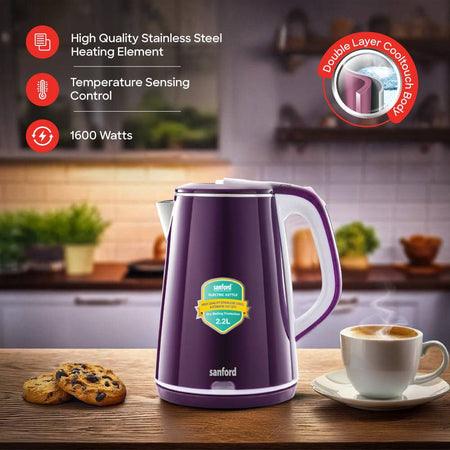 Sanford double layer electric kettle 2.2-liter capacity for 8-10 cups