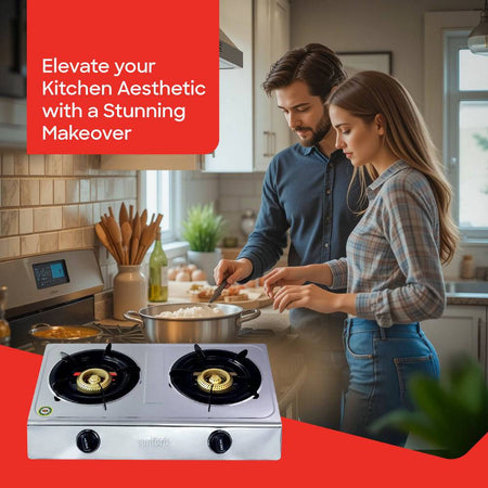 Sanford SF5222GC Gas Stove Top View with Dual Burners