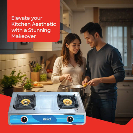 Sanford SF5220GC Double Burner Gas Stove Top View