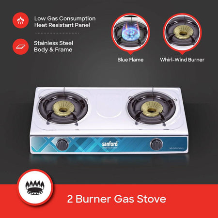 Sanford SF5313GC-B Gas Stove Blue Flame Burners