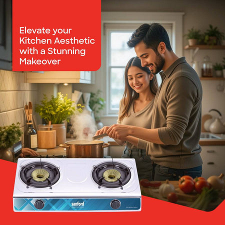 Sanford SF5313GC-B Double Burner Gas Stove Top View