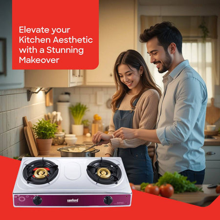 Sanford SF5353GC-2B Cast Iron Gas Stove Top View