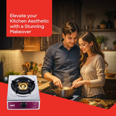 Sanford SF5352GC Cast Iron Gas Stove Top View