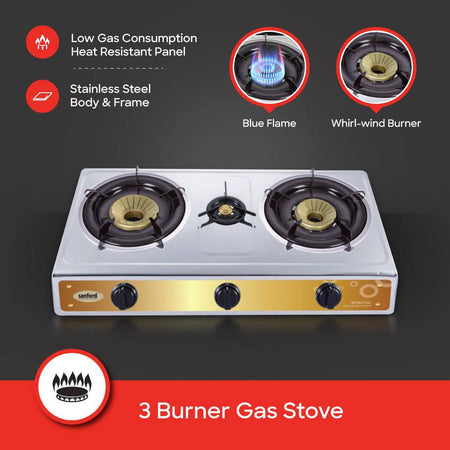 Sanford SF5357GC-B Gas Stove Blue Flame Feature