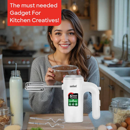 Sanford SF1336HM Hand Mixer with Steel Beaters