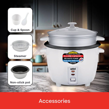 Sanford SF1157RC Rice Cooker Keep Warm Function