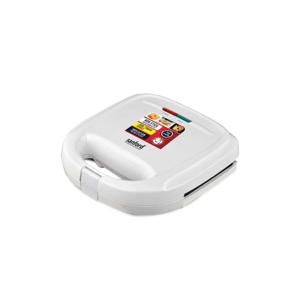 Sanford 2-slice sandwich toaster with non-stick plates in black silver