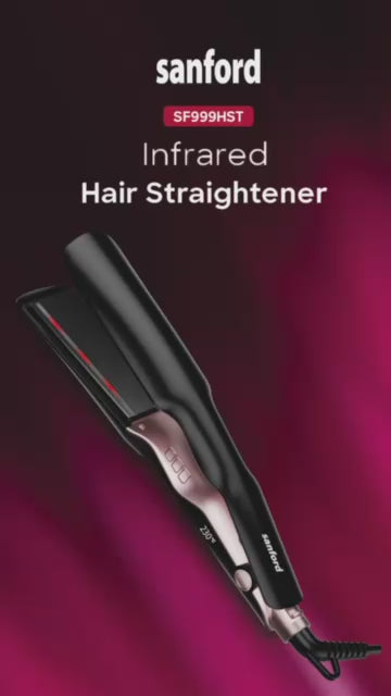 Sanford Hair Straightener With Infrared Technology Digital Display and Adjustable Temperature Control - SF999HST